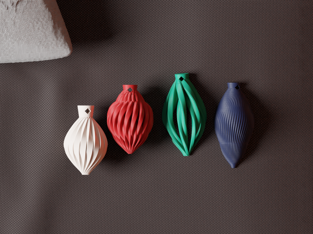 Christmas Tree Bauble. 4 Modern Tree Decorations