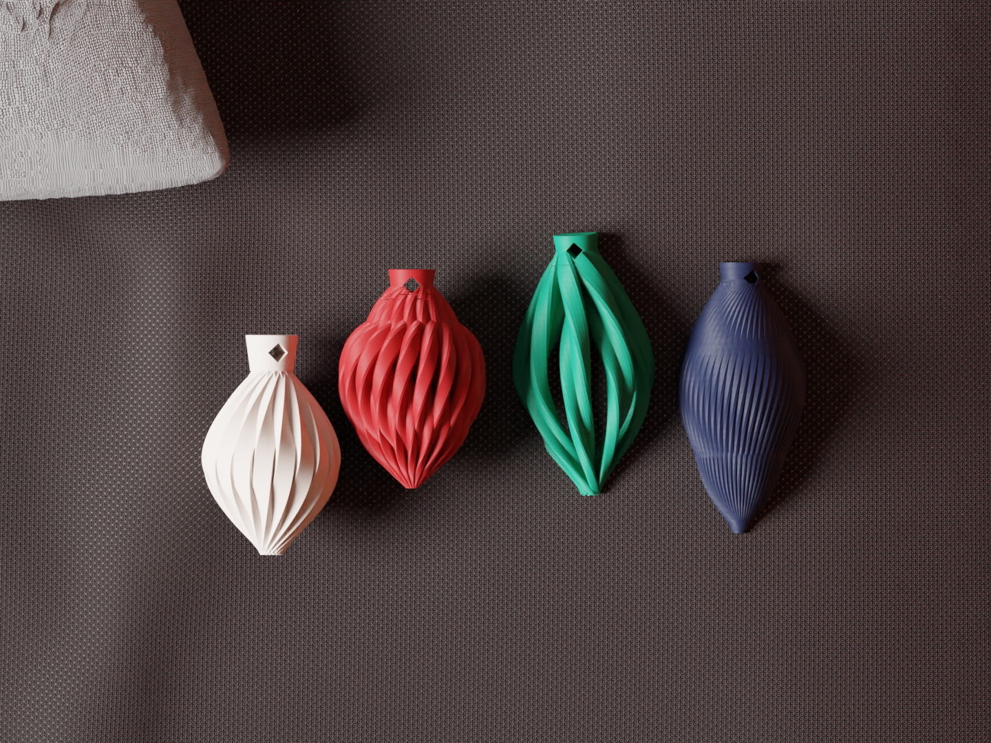 Christmas Tree Bauble. 4 Modern Tree Decorations