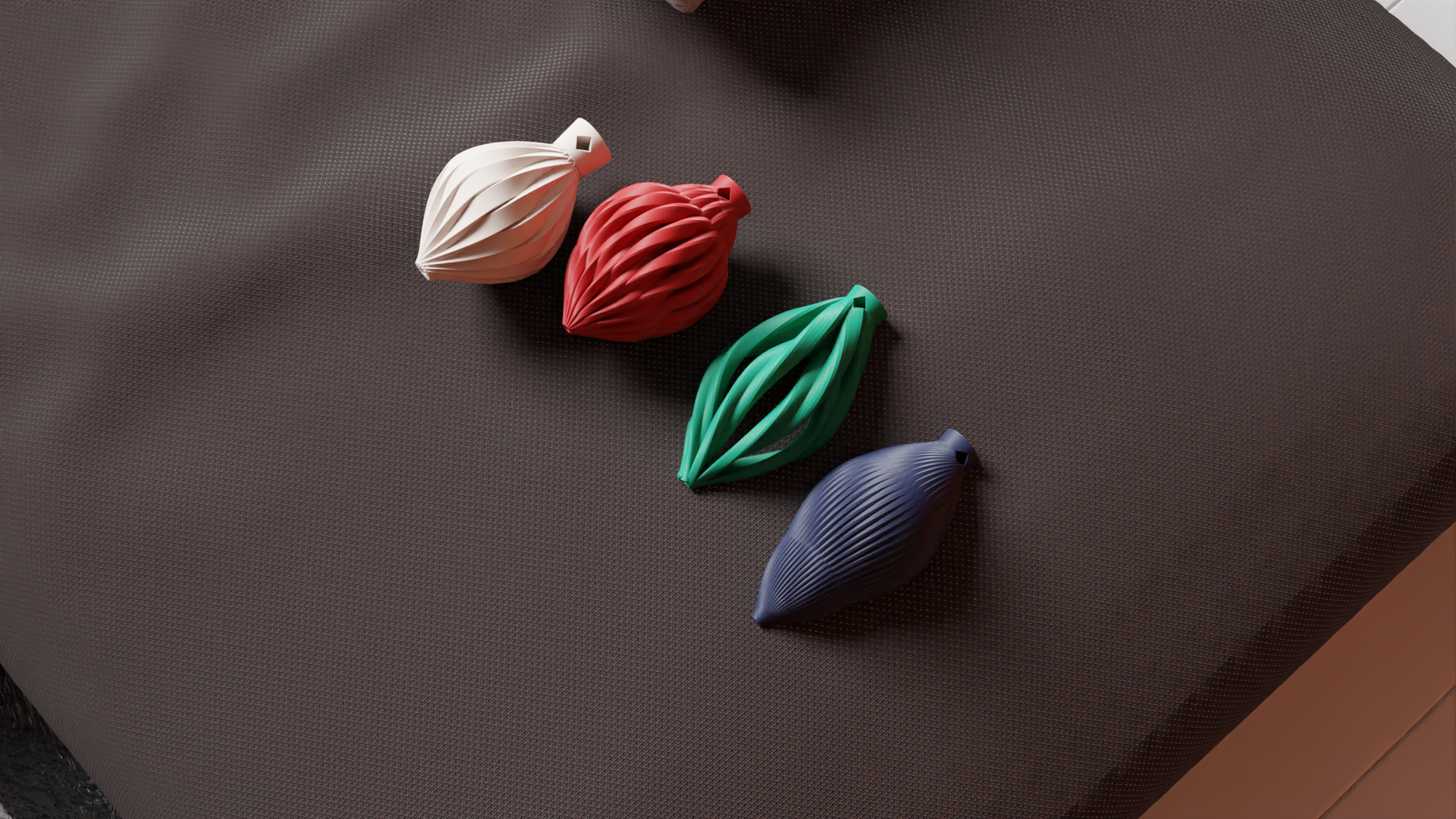 Christmas Tree Bauble. 4 Modern Tree Decorations