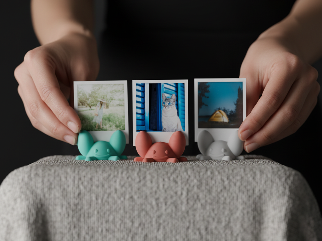 Cute Kawaii themed Crab Photo Holder. polaroid.
