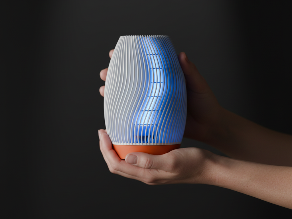 Modern Flowing Lamp with Inner Coloured Diffuser