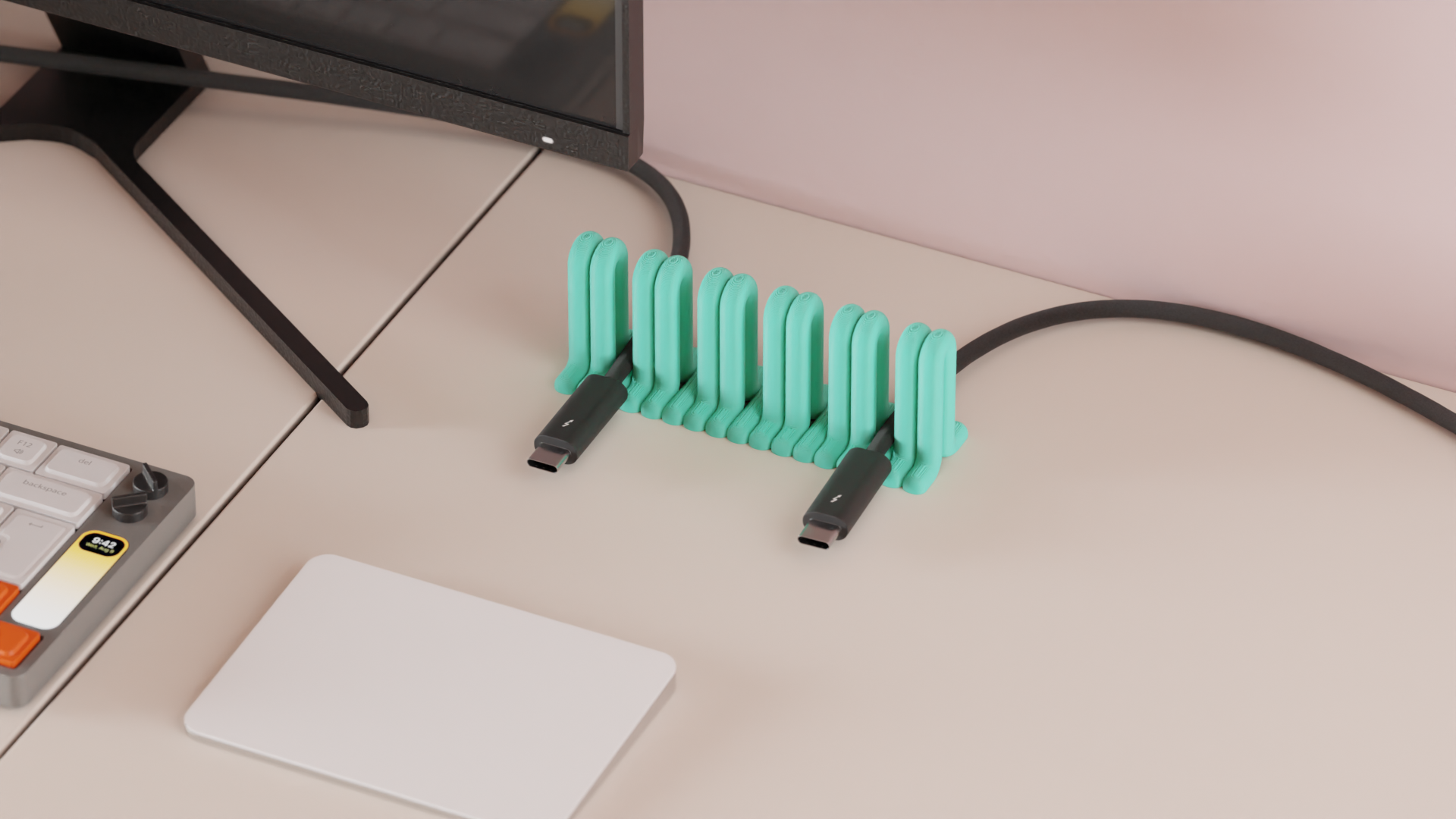 Usb cable dekstop clamp. Office Wire Management