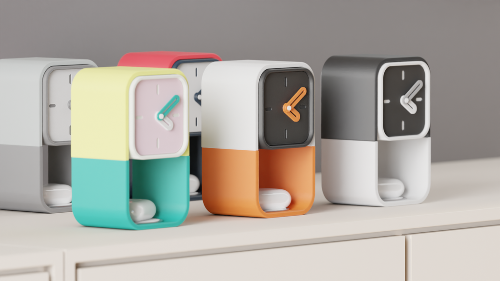 Desk Clock With Airpod Charger and Storage.