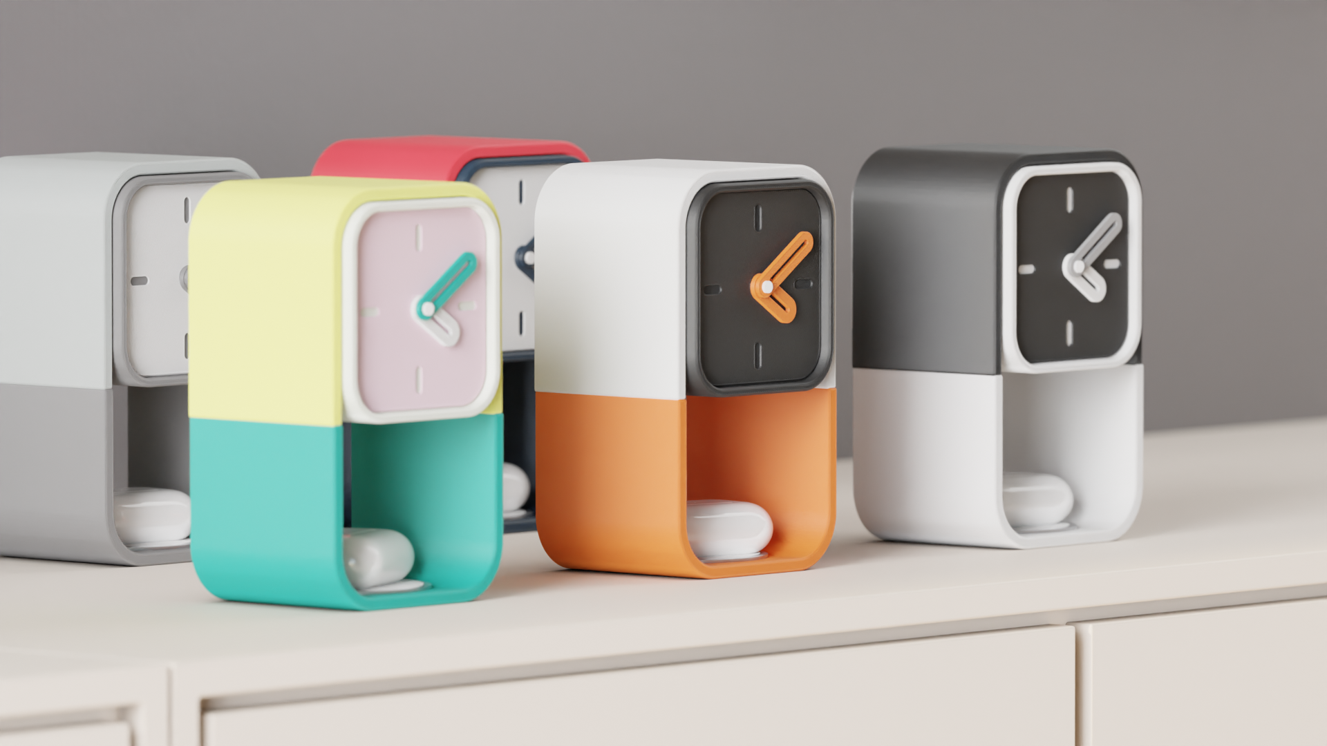 Desk Clock With Airpod Charger and Storage.