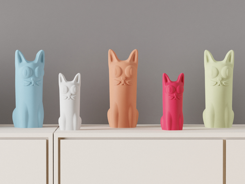 Cat Vase. Derpy Cat Cute Kawaii vase