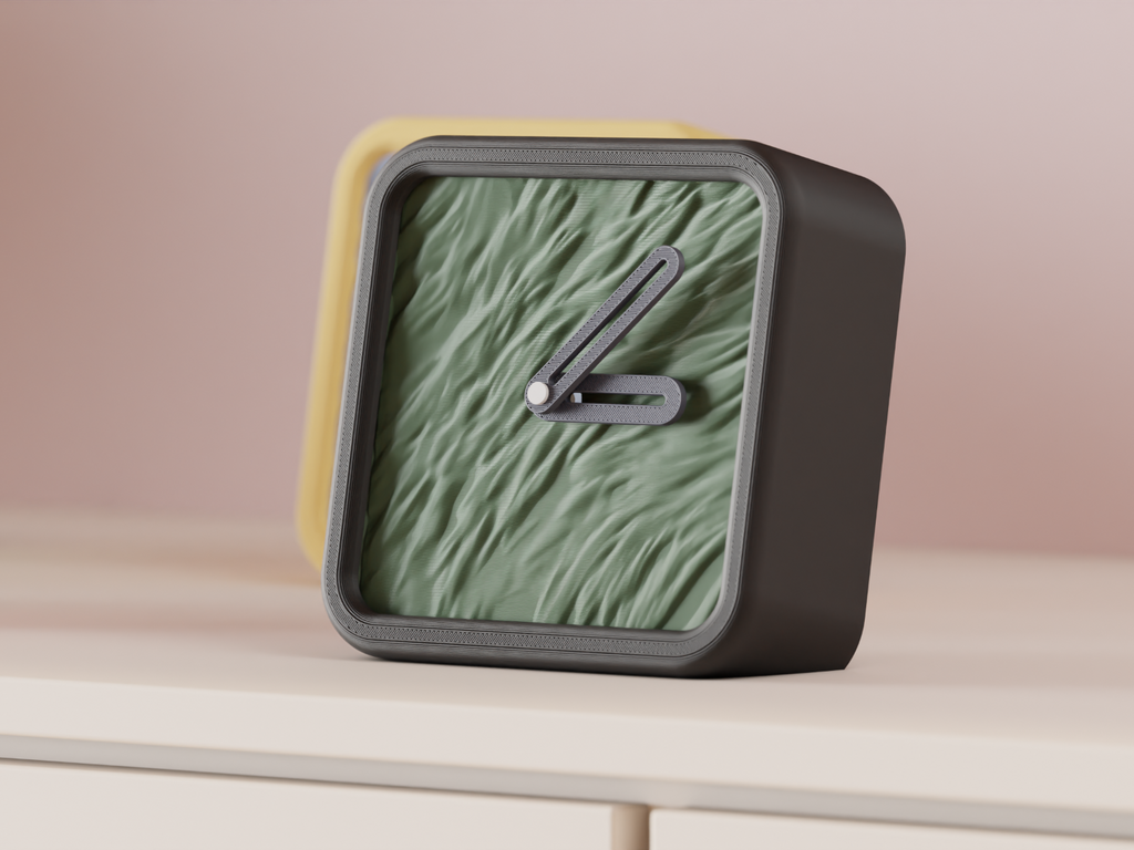 Desktop Clock. Small clock with fur effect face