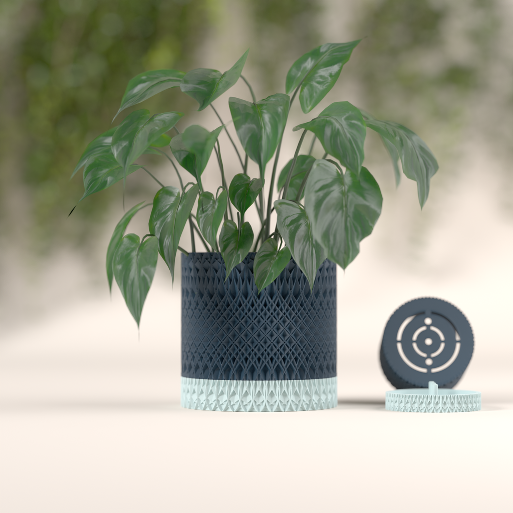 Intricate Design Planter with Integrated Drip tray