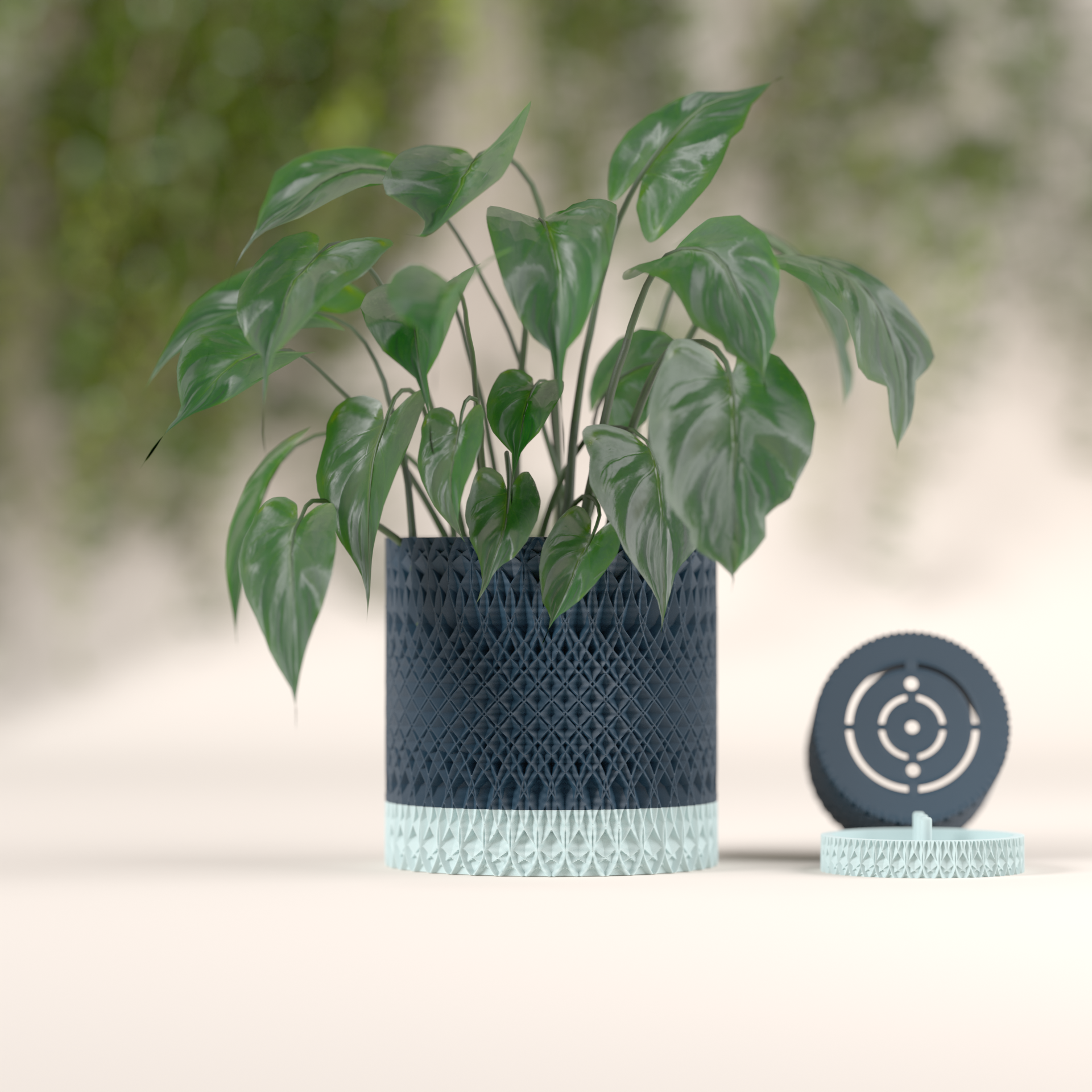 Intricate Design Planter with Integrated Drip tray