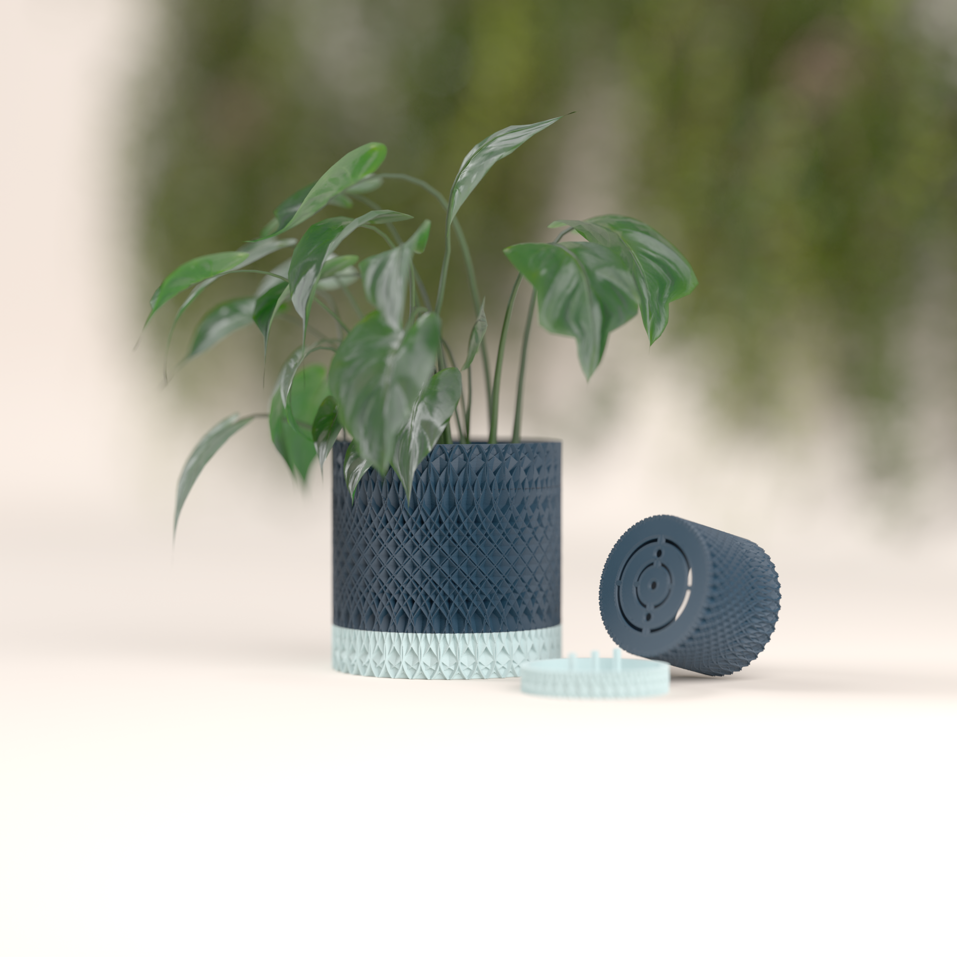 Intricate Design Planter with Integrated Drip tray