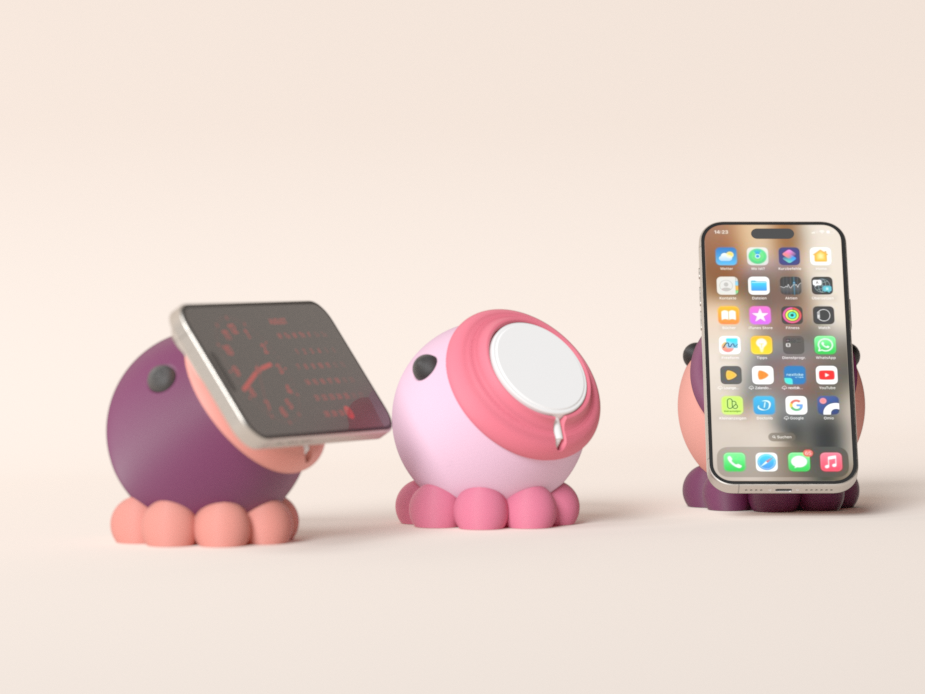 iPhone Charging Stand Aesthetic Kawaii Squid Mount