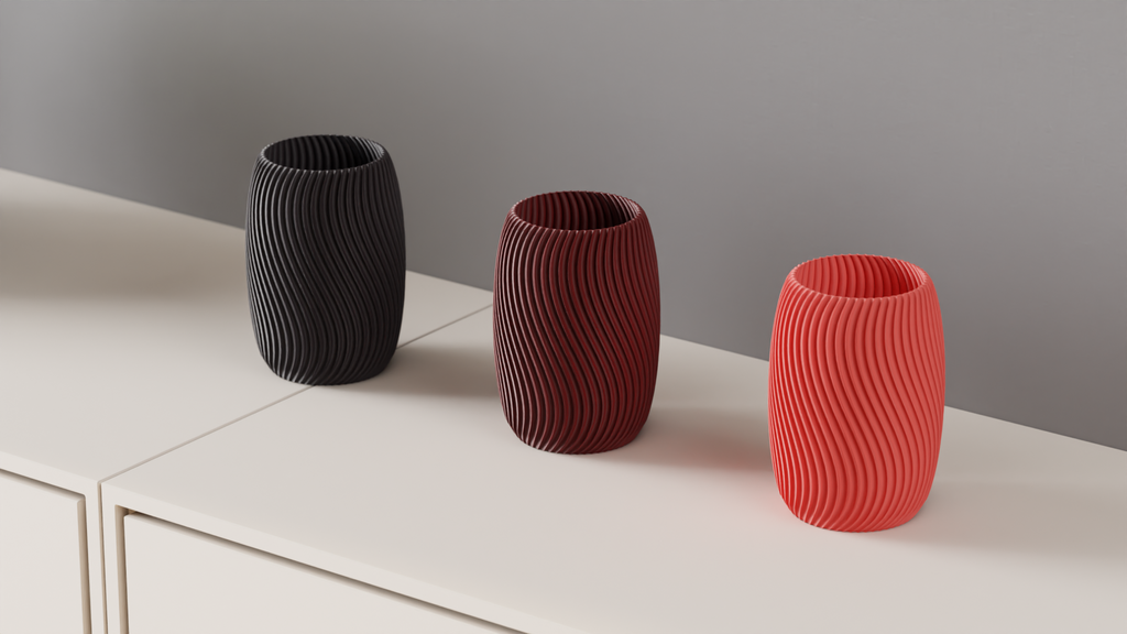 Modern Vase. Clean Spiral Vase Design.