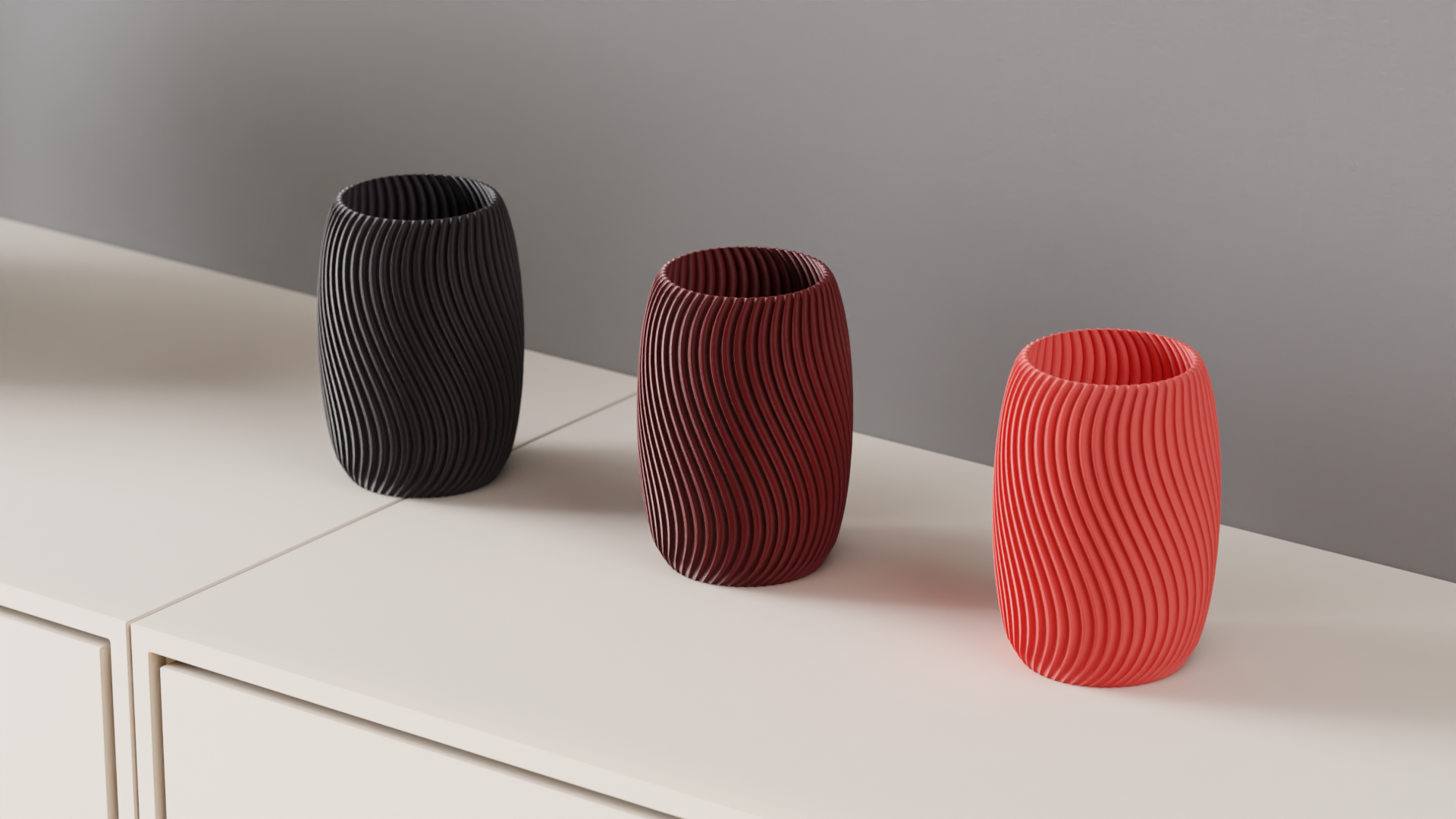 Modern Vase. Clean Spiral Vase Design.